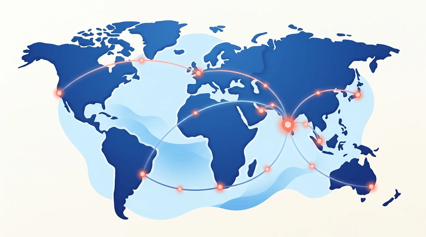 Map showing the community reaching from Vijayawada to the world