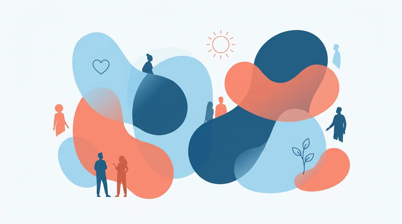 Wellness icons representing heart, movement and growth